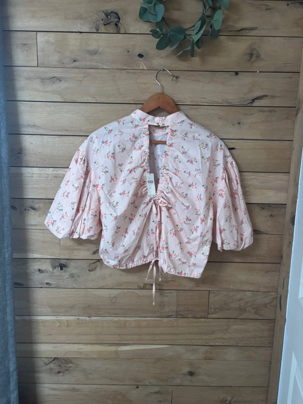 Pink flowered top from Anthropologie - Picture 3 of 5